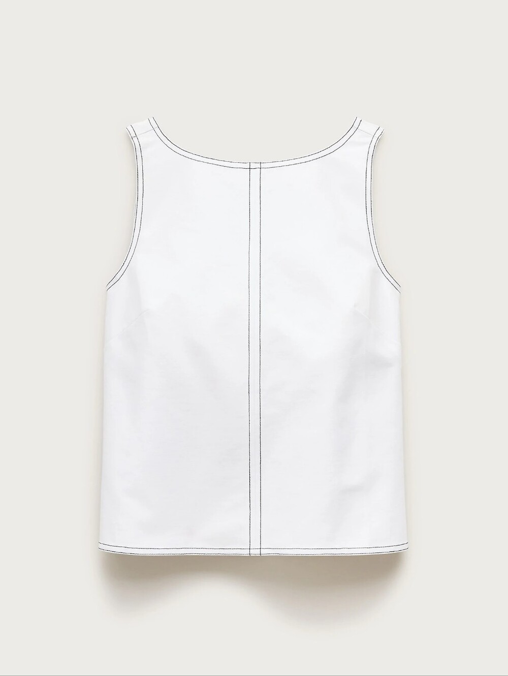 J. Crew Contrast Stitch Shell Top White 4 NWT NEW
